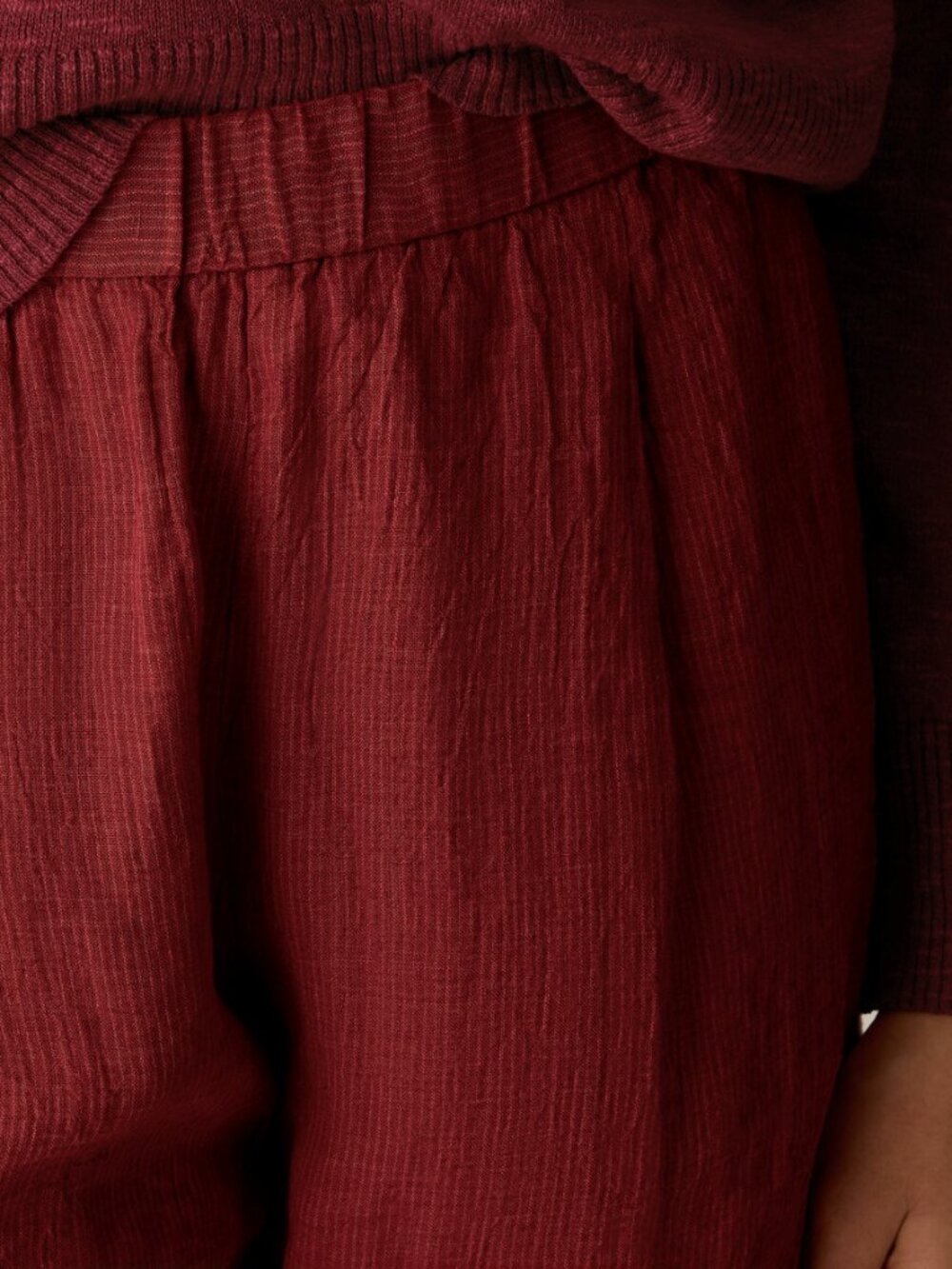 Eileen Fisher Puckered Organic Linen Stripe Lantern, Ankle, NWT, XS - Picture 4 of 11